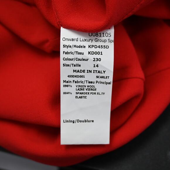 Michael Kors Shirt Dress Size 14 Red Black Lace Detail Long Sleeve Virgin Wool - Picture 10 of 12